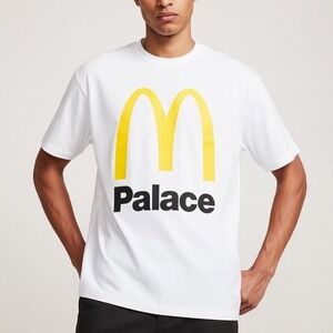 Palace x McDonald's Sign T-shirt White Mens Medium Skateboard Streetwear Outdoor